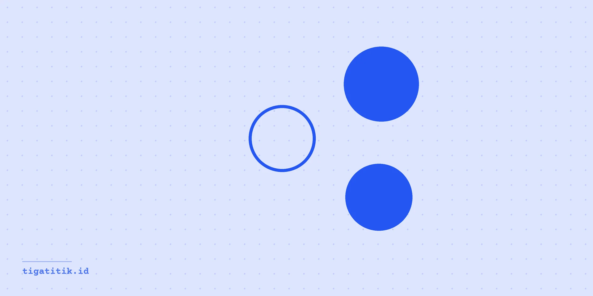 Multi-currency online store: three dots on a pale blue dot grid, the cover of this Tiga Titik journal note