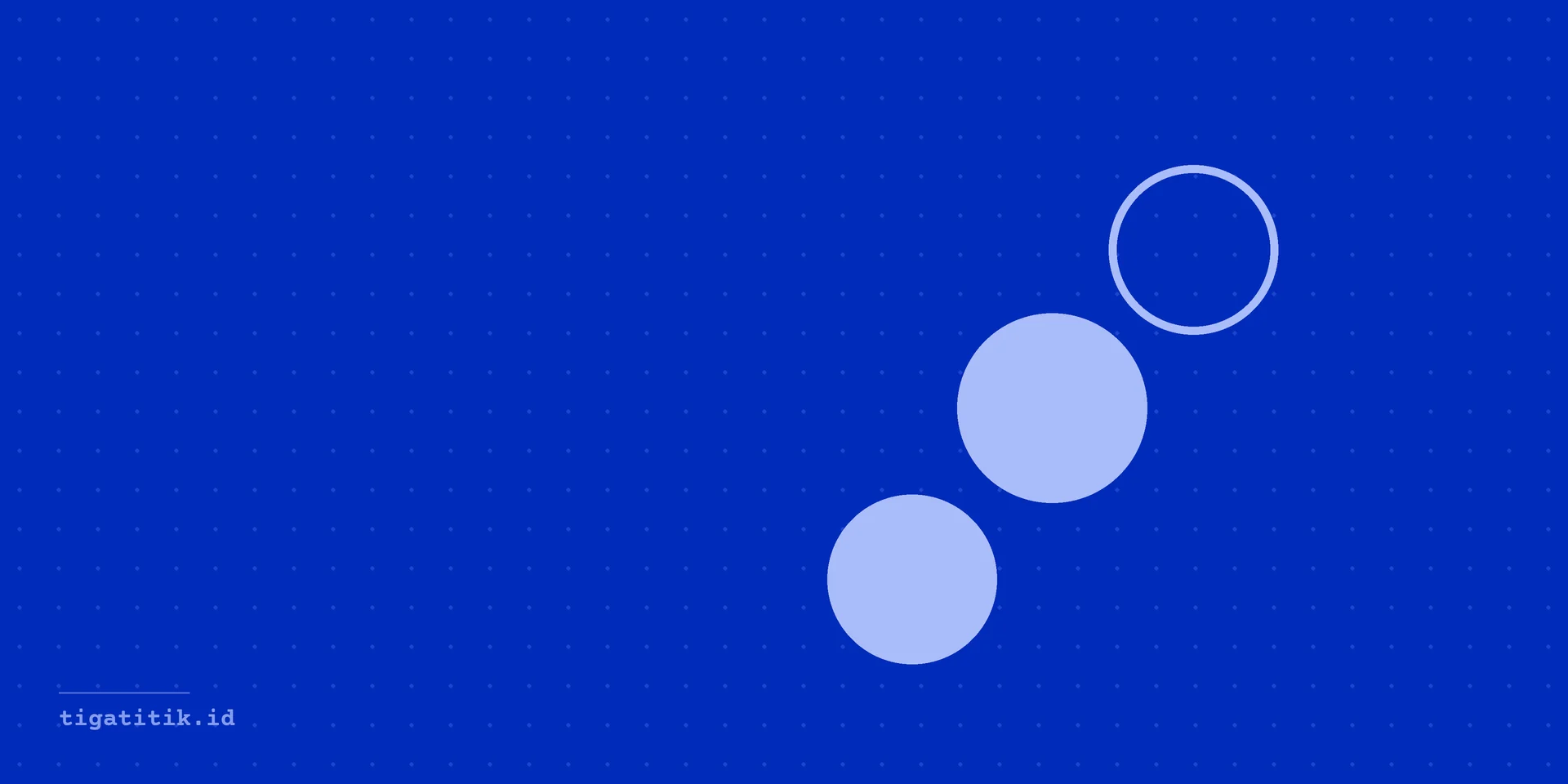 Google Bedrijfsprofiel: drie stippen op een diepblauw stippenraster, de cover van deze notitie uit het Tiga Titik-journal