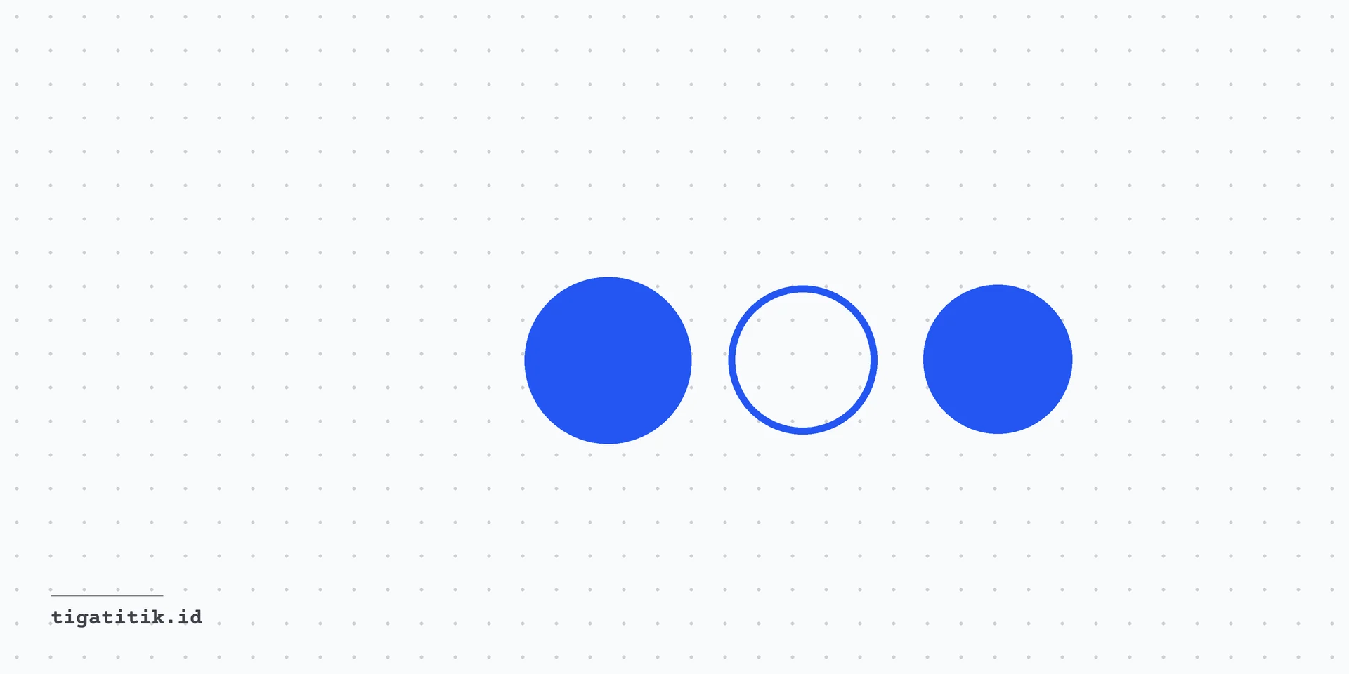 Website maintenance: three dots on a white dot grid, the cover of this Tiga Titik journal note