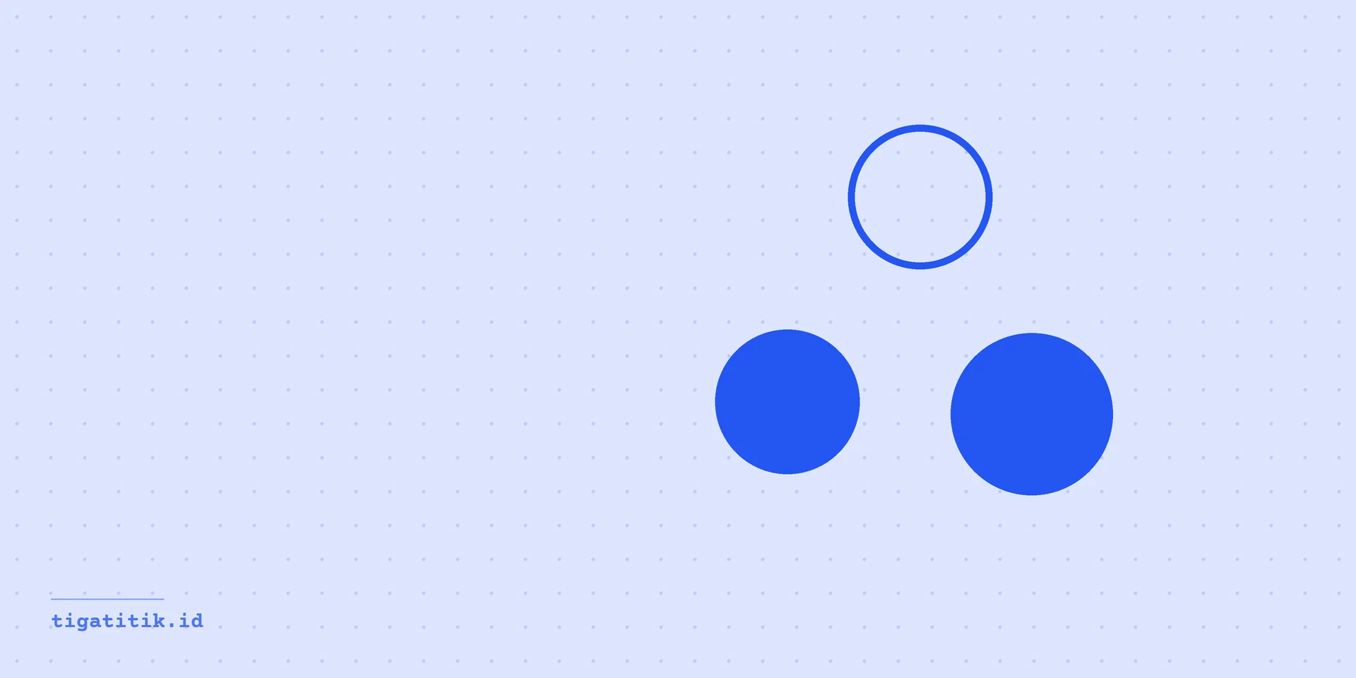 Ecommerce checkout: three dots on a pale blue dot grid, the cover of this Tiga Titik journal note