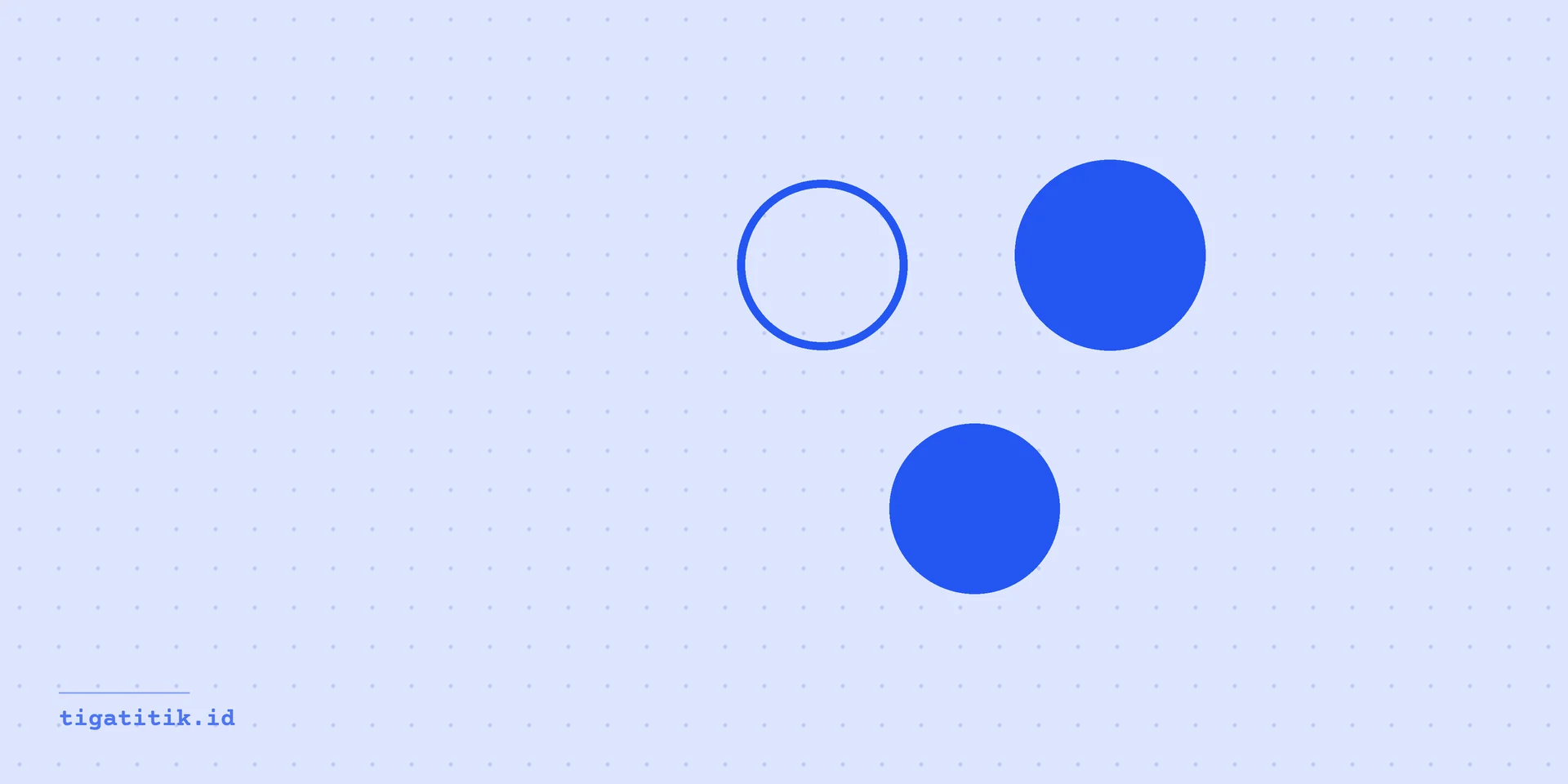 Online store vs marketplace: three dots on a pale blue dot grid, the cover of this Tiga Titik journal note